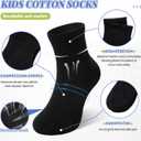 DoSmart Kids Ankle Socks Boys Girls Youth Teen Athletic Short Cotton Breathable Quarter Seamless Running Sock 6 Pairs (9-12 Years)