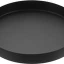 Uxcell Stainless Steel Decorative Tray 7.9" Round Serving Tray Metal Decorative Plate for Jewelry, Makeup, Candle, Kitchen Tableware, Black