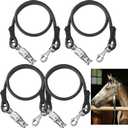 4 Pack Bungee Cross Ties Set Horse Trailer Tie Straps Bulk Bungee Cords with Snaps for Horse Trailer Accessories, 36 Inch Long (Black)