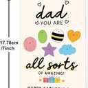 3 x Fathers Day Card,Funny Fathers Day Cards Gifts Decorations for Dad from Daughter Son Kids,Happy Father's Day Cards Gifts Ideas with Envelope,Sweet Dad Card