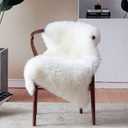 Duduta White Faux Sheepskin Throw Rug 2x3 ft, Fluffy Shag Fur Chair Cover Small Bedside Dorm Rug Non Slip Washable