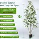Olive Trees Artificial Indoor, 6FT Tall Faux Olive Tree with Moss and Planter, Artificial Plants Indoor with Realistic Silk Leaves and Lifelike Fruits, Fake Tree for Home Office Living Room Decor