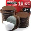 16 Heavy-Duty Felt Furniture Pads 2 1/4 Thick X-Protector! Round Felt Pads for Furniture Feet - The Best Felt Floor Protectors for Furniture to Prevent Scratches. Protect Your Hard Floor! (Brown)