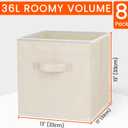 Criusia Large Storage Cubes - 13 Inch Heavy Duty Fabric Storage Bins for Shelves Closet, Cube Organizer - 8 Pack Collapsible Cube Storage Bins Baskets for Organizing Clothes Blankets Toys (Beige)