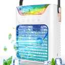 Asingleer Portable Air Conditioners, 3 Speeds & 7 LED Lights Portable AC, 4 in 1 Mini Air Conditioners with 650ml Large Water Tank, Evaporative Personal Desktop Cooling Fan for Room/Car/Home/Camping