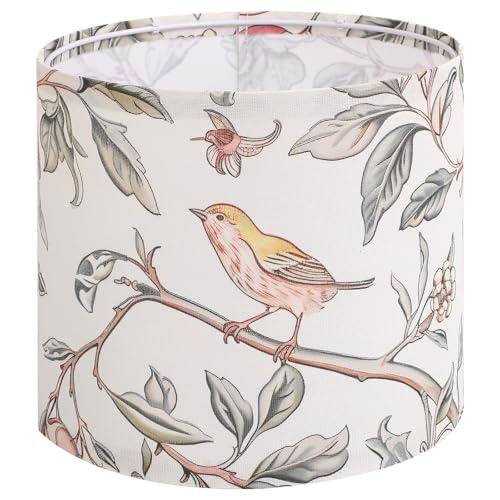 Novantl 8.7in Small Lamp Shade, Linen Drum Lamp Shades, HD Printing Bird Lampshade, Lampshades for Table Lamp, Modern Farmhouse Small Lamp Shades for Floor Lamps, Decorative Lamp Shades (1 Pack)