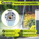 Carbhub GCV160 Carburetor for Honda GCV160 GCV160A GCV160LA GCV160LE HRB216 HRS216 HRT216 HRZ216 Carb Replaces 16100-ZM0-804 16100-ZM0-802 16100-ZM0-023 16100-Z0L-023 16100-Z0L-013 16100-Z0L-003