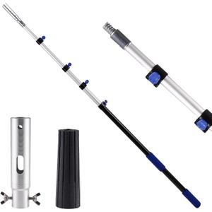 Telescopic Pole 16 FT Aluminum Extension Pool Tool with Flip-Lock Equipped with Universal Accessories, Telescoping Pole for Cleaning, Dusting and Painting