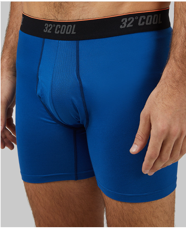 32º DEGREES mens Mens 3-pack Active Mesh Quick Dry Performance Boxer Brief Large, Blue/Gray