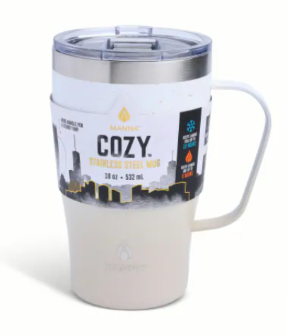 Manna™ Cozy™ Stainless Steel Coffee Mug - Grey Ombre Splatter 18oz