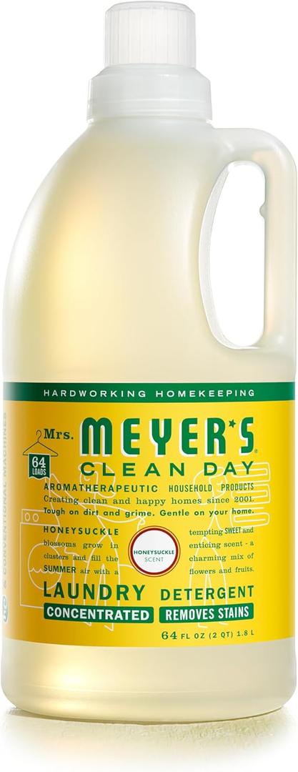 MRS. MEYER'S CLEAN DAY Laundry Detergent, Honeysuckle, 64 Fluid Ounce (64 Fl Oz (Pack of 1))