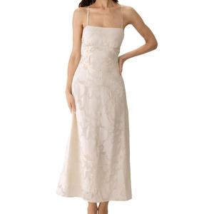 RIHOAS Women's Maxi Dresses Wedding Guest Dress A-Line Long Square Neck Backless Sling for Beach Wedding Party M