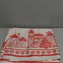 Horaldaily Christmas Tablecloth 60120 Inch Rectangular, Red Snow House Pine Trees Washable Table Cover for Party Picnic Dinner Decor