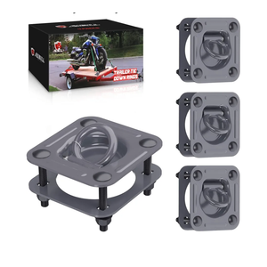 1/2" D Ring Tie Down Anchors, 4 Pack Trailer Tie Down Hooks (6000 lbs Capacity Per Pack) Heavy Duty for Trailers Trucks RV Campers Vans ATV SUV Boats Motorcycles Grey