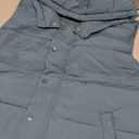 BTFBM Long Puffer Vest Women Quilted Hooded Button Down Zip Up Sleeveless Vests Outerwear Padded Jacket Fall Winter Coat (Large, Grey Blue)