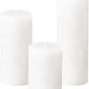 Simply Soson 3x4, 3x6, 3x8 inch White Pillar Candles, Set of 3 Pillar Candles, Rustic Texture, Unscented White Candles, Dripless Candles, Ideal as Wedding, Parties, Spa, Dinner, Home Decor, Church