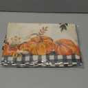 Artoid Mode Buffalo Plaid Pumpkins Mushrooms Birdhouse Leaves Table Runner, Seasonal Fall Harvest Vintage Kitchen Dining Table Decoration for Indoor Outdoor Home Party Decor 13 x 90 Inch. (Black)