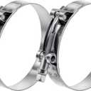 2 Pack 3.5 inch T-Bolt Hose Clamps, Stainless Steel_304 Working Range 95mm-103mm for 3.5" Hose ID, Turbo Intake Intercooler Clamp for Automotive