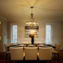 CNRATYE 20" Brushed Nickel Chandeliers for Dining Room, 5-Light Modern Crystal Chandelier for Entryway, Hanging Round Light Fixture for Kitchen Island Living Room Bedroom Office Bathroom Staircase