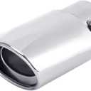 Dsycar Universal Stainless Steel 1.5" - 2.25" Inlet Exhaust Tips, Fit Pipes Diameter 1.5-2.25 inch, Adjustable Car Decoration Chrome-Plated Finish Exhaust Tailpipe Tip, 3.3" Outlet, 5.4" Long