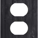 Decorative Outlet Covers Vintage Black Wood Plank Wooden Board 1 Gang Duplex Light Switch Cover Plate Unique Wall Plate Electrical Switch Plate Covers for Farmhouse Bedroom Decor