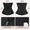 SHAPERX Waist Trainer for Women Corset Shapewear Tummy Control Sport Workout Waist Cincher Body Shaper Zipper and Hooks (Black) M