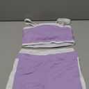 Haloumoning Girls 2 Piece Outfits Athletic Color Block Training Bra and High Waisted Shorts Clothing Sets  (13-14 Years, Purple)