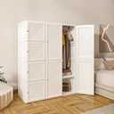 ANTBOX Portable Wardrobe Closet Storage Organizer for Clothes,Transparent Door Panels,Suitable for Living Room, Bedroom,Plastic Wardrobe with Magnetic Door and Easy Assembly 12 Cubes