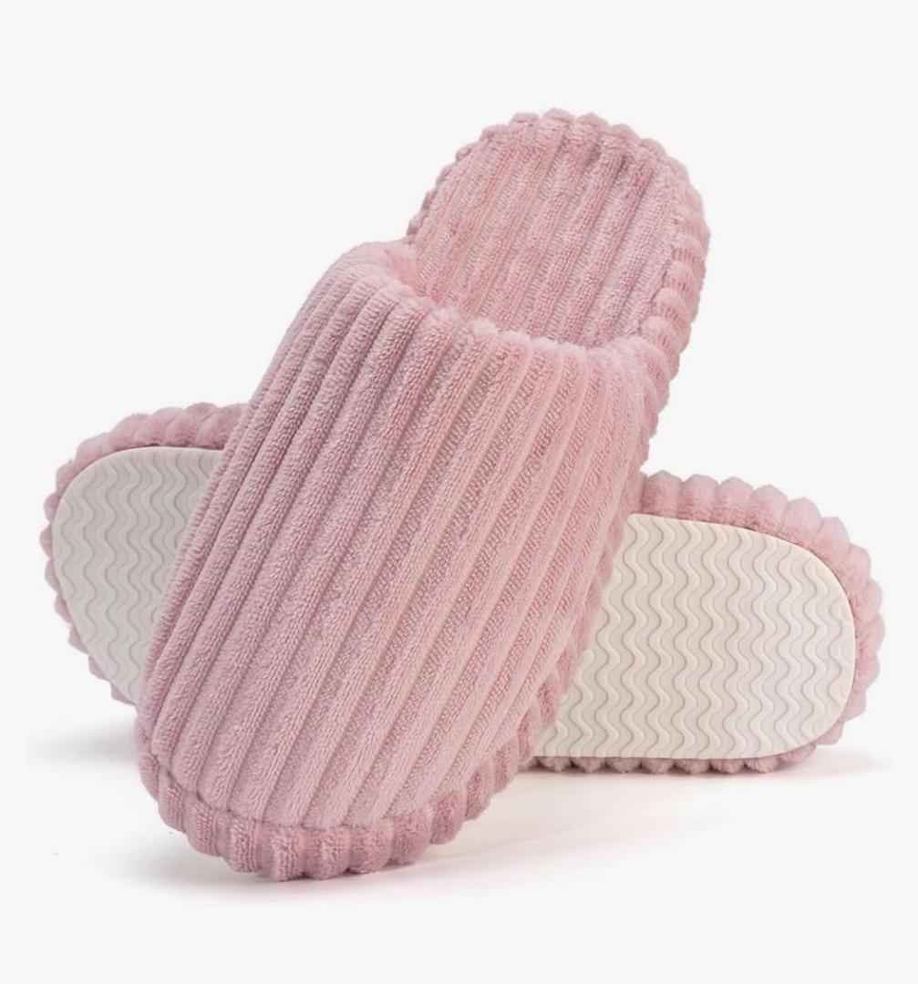 Women Arch Support Slippers – House Bedroom Slippers for Woman, Orthopedic Shoes for Plantar Fasciitis, Corduroy Closed Toe Ladies Slides Outdoor 8836 Pink 42/43c Pink