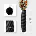 Tall Floor Vase, 23.6 inches Tall Vases Sturdy, Luxury, Textured for Decorative Branches Dried Flowers, Floor Vase for Rustic, Living Room, Shelf Decor (Black)