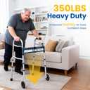Agrish Narrow Walkers with Storage Bag - Width Height Adjustable Walker, Lightweight Folding Walkers, Walkers for Seniors Handicapped & Disabled, Up to 350 lbs, Black