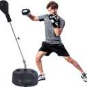 Stiatu Punching Bag with Stand, Heavy Boxing Bag Height Adjustable Reflex Bar and Speed Punching Bag for Adults & Youth, Home Gym Training Equipment for MMA Fitness Stress Relief, Pro
