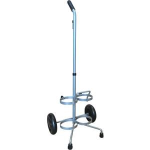 ResOne Dual Oxygen Tank Cart, Portable Oxygen Cart with Wheels, Adjustable Handle, Powder‑Coated Steel Frame, Holds 2 Size D or E Cylinders