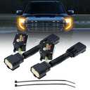 Full Time Amber DRL Kit Daytime Running Light Override Harness Mod for Day&Night Full Amber Fits 2023-2026 GMC Canyon 2022-2026 GMC Sierra Chevrolet Silverado 1500 Refreshed Plug and Play No Cutting