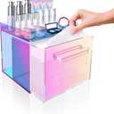 GRETJOB Disposable Facial Towel Storage Box Rainbow, Acrylic Facial Container Compatible with Clean Skin Face Towel XL Wall-Mounted Organizer with Drawer