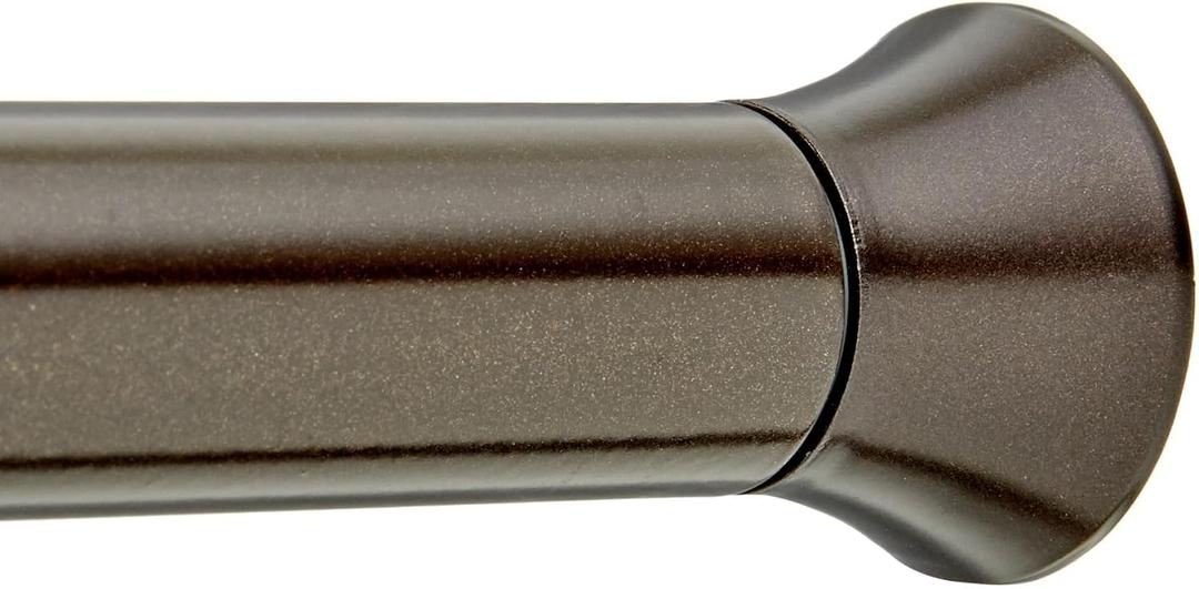 Amazon Basics Tension Curtain Rod, Adjustable 36-54" Width - Bronze, Classic Finial