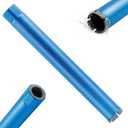 2" Wet Diamond Core Drill Bits for Concrete with Rebar, Brick, Block, Masonry, 15" Drilling Depth, 1-1/4-7" Thread, Laser-Welded Segments for Construction & DIY Home Renovation (BLUE)