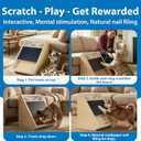 Dog Nail Scratch Board with Treat: Wooden Dog Nail File Board with Replaceable Sandpaper, Quiet Dog Nail Trimmer Alternative for Stress-Free Nail Care