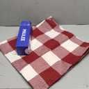 MIULEE Pack of 2 Christmas Classic Farmhouse Buffalo Check Plaids Linen Soft Soild Decorative Square Porch Throw Pillow Covers Home Decor Cushion Case for Sofa Bedroom 18x18 Inch, White and Red