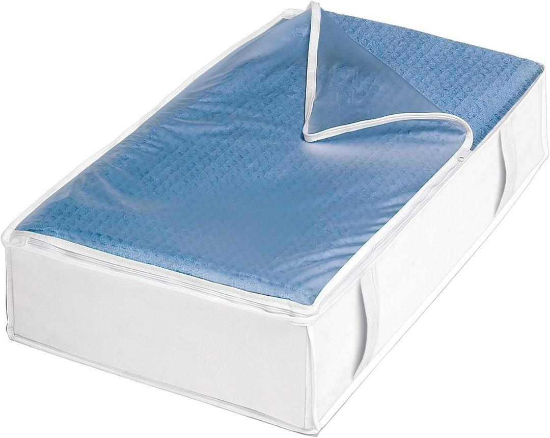 Whitmor Zippered Underbed Bag, One Color, One Size (5003-1144) (18 L x 30 W x 6 H inches, White)