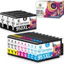 Paquete combinado de 3 cartuchos de tinta 950XL y 951XL compatibles con impresoras HP 950XL 951XL 950 951 para HP Officejet Pro 8600 8610 8620 8625 8100 (3BK/3C/3M/3Y)