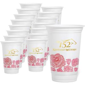Westrick Officially Licensed 152nd Kentucky Derby 16oz Plastic Cups 16 per Pack, Sturdy 2026 Commemorative Party Cups with Run for the Roses Logo, Churchill Downs Tailgate & Watch Party Decorations