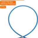 HARFINGTON 2Pcs Grease Gun Hose 47.6" 10000 PSI Spring Flex High Pressure Quick Release Grease Replacement with Coupler 1/8" NPT Threads for Grease Gun, Blue
