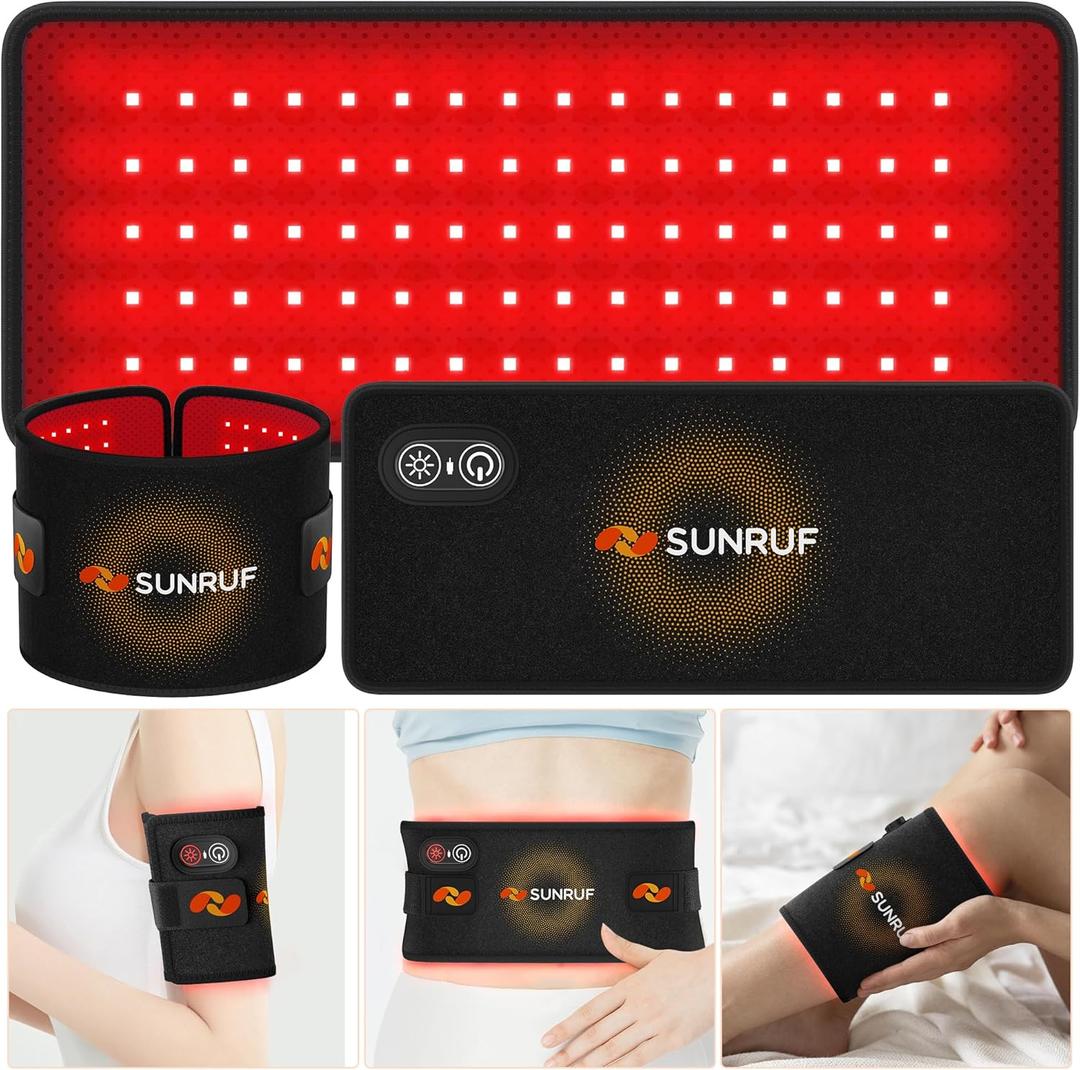 Red Light Therapy for Body, 2000mAh Cordless Portable Light Therapy Pad, 660&850nm Infrared Light Therapy for Back Waist Shoulder Knee Joint, Home Outdoor Using, Gifts for Women Men (13.6"x5.9")