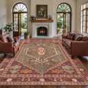 Ciicool 6x9ft Area Rug, Large Washable Throw Rug Vintage Kitchen Carpet for Entrance Bedroom Bedside Living Room Kitchen Laundry Bathroom Decor
