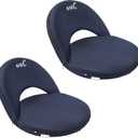 Nice C Stadium Seats, Floor Chairs, Bleacher Chairs, 10-Position Reclining Waterproof Cushion, Ultralight, Foldable, Extra Thick Padding, with Shoulder Strap & Net Pocket (Set of 2 Black)