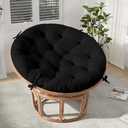 PRIMEPATIO Papasan Chair Cushion, Papasan Circle Chair Cushion Tufted with Corduroy Cover (Without Chair) for Bowl Chair, 45 X 45 Inch, Black