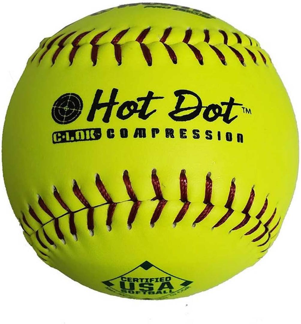 Worth ASA 12" SYCO HOT DOT Slowpitch Softballs AHD12CY DZ