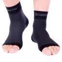2 x Doc Miller Ankle Brace for Women & Men  Foot Compression Sleeve, Toeless Wrap & Support for Pain Relief, Plantar Fasciitis, Achilles Tendonitis & Injury Recovery, 1 Pair (Medium, Black)
