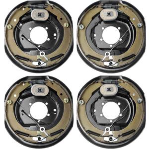 VEVOR Electric Trailer Brake Assembly, 12" x 2", 2 Pairs Self-Adjusting Electric Brakes Kit for 7000 lbs Axle, 5-Hole Mounting, Backing Plates for Braking System Part Replacement (2 Right + 2 Left)